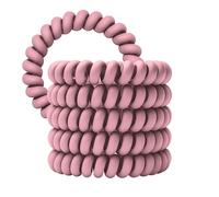 Specora Spiral Hair Scrunchies Dusty Pink Pack of 5 - 5 cm - TPU - Telephone Cable Scrunchie - No Pulling & Tangling - Elastic, No Mark, Gentle on Hair
