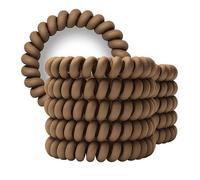 Specora Spiral Hair Scrunchies Mocha Pack of 10 - 5 cm - TPU - Telephone Cable Scrunchie - No Pulling & Tangling - Elastic, No Mark, Gentle on Hair