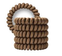 Specora Spiral Hair Scrunchies Mocha Pack of 5 - 5 cm - TPU - Telephone Cable Scrunchie - No Pulling & Tangling - Elastic, No Mark, Gentle on Hair