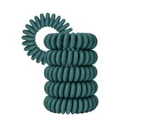 Specora Spiral Hair Scrunchies Petrol Pack of 5 - 4 cm - TPU - Telephone Cable Scrunchie - No Pulling & Tangling - Elastic, No Mark, Gentle on Hair