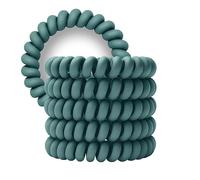 Specora Spiral Hair Scrunchies Petrol Pack of 5 - 5 cm - TPU - Telephone Cable Scrunchie - No Pulling & Tangling - Elastic, No Mark, Gentle on Hair