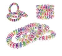 Specora Spiral Hair Scrunchies Rainbow Pack of 4 - 5 cm - Non-Slip & Gentle on Hair - No Pulling - TPU Braided Elastic for All Hair Types