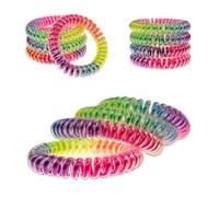 Specora Spiral Hair Scrunchies Rainbow Soft Pack of 4 - 5 cm - Non-Slip & Gentle on Hair - No Pulling - TPU Braided Rubber for All Hair Types