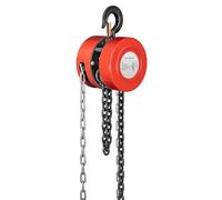 SPECSTAR Manual Hand Chain Hoist 1250kg Capacity 3m with Steel Chains and Double Safety Hooks Industrial Chain Fall Block for Garage Construction Factory Machinery Lifting
