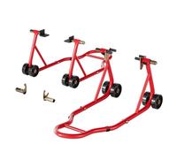 SPECSTAR Motorcycle Front and Rear Paddock Lift Stand Set 400kg Capacity | Adaptor Heavy Duty U Typer Adapter 28.5-36.6 cm,L Typer Adapter 26-34.5cm, Red