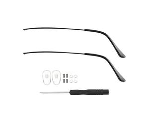 Spectacle Arms Replacement 1 Pair Legs for Lenses Glasses Temples Replacement Metal Universal Arm Eyeglasses Eyewear Repair Accessory(A-Black)