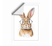 Spectacled Rabbit Boho Unframed Wall Art Print A3 (42×29.7cm), Wall Decor for Living Room, Bedroom, Office & Home, Art Gift