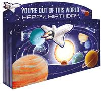 Spectacular 3D Out Of This World Space Happy Birthday Card Freestanding Cards SPT006