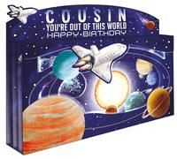 Spectacular 3D Space Out Of This World Cousin Birthday Card Freestanding Cards SPT037