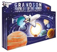 Spectacular 3D Space Out Of This World Grandson Birthday Card Freestanding Cards SPT017