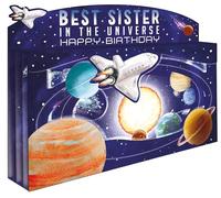 Spectacular 3D Space Out Of This World Sister Birthday Card Freestanding Cards SPT020