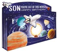 Spectacular 3D Space Out Of This World Son Birthday Card Freestanding Cards SPT015