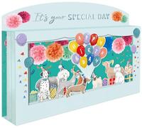 Spectacular 3D Special Day Party Dogs Happy Birthday Card Freestanding Cards SPT005