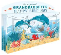 Spectacular 3D Under The Sea Granddaughter Birthday Card Freestanding Cards SPT024