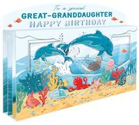 Second Nature Pop Ups Spectacular 3D Under The Sea Great-Granddaughter Birthday Card Freestanding Cards SPT043