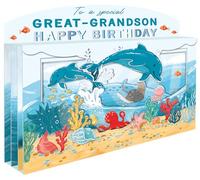 Spectacular 3D Under The Sea Great-Grandson Birthday Card Freestanding Cards SPT039