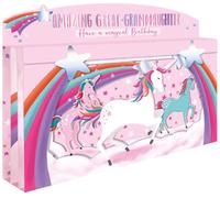 Spectacular 3D Unicorn Great-Granddaughter Birthday Card Freestanding Cards SPT044