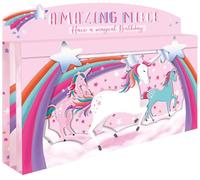Spectacular 3D Unicorn & Rainbows Amazing Niece Birthday Card Freestanding Cards SPT028
