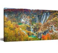 Spectacular Autumn Landscape Magical Waterfalls Plitvice Lakes Wall Art Canvas Prints Painting Unframed Paintings Canvas Wall Art Vintage For Living Room Bedroom Kitchen Home And Office 12x16 Inch