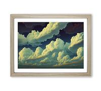 Spectacular Clouds H1022 Framed Print for Living Room Bedroom Home Office Décor, Wall Art Picture Ready to Hang, Oak A2 Frame (64 x 46 cm)