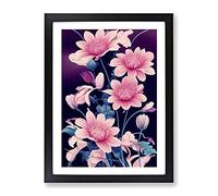 Spectacular Flowers Framed Print | A3 Black Framed Wall Art | Ready to Hang | Modern Floral Picture | Living Room Bedroom Lounge Office