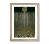 Spectacular Forest Abstract Framed Wall Art Print A2 Oak