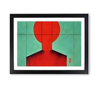 Spectacular Modern Abstract Art Framed Wall Art Print A2 Black