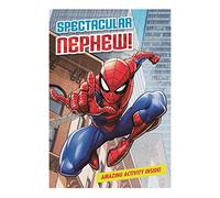 Spectacular Nephew Marvel Spiderman Design Birthday Card with Amazing Activity Inside