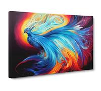 Spectacular Phoenix Bird Canvas Print | Gallery Wrapped 30mm Frame Wall Art | 30x20 inches | Ready to Hang | Contemporary Animals Picture | Living Room Bedroom Lounge Office