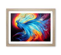 Spectacular Phoenix Bird Framed Print | A3 Oak Framed Wall Art | Ready to Hang | Modern Nature Picture | Living Room Bedroom Lounge Office