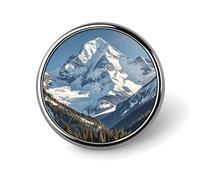 Spectacular Snowy Mountains Button Pin Personalized Metal Lapel Pins Badges Classic Round Brooch Pin Novelty Unique Enamel Pins Cute Funny Pinback Button Badge for Jackets Backpacks Bags Coat