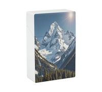 Spectacular Snowy Mountains Cigarette Case Stylish Lightweight Pocket Holder Case for Smoke Waterproof Cigarette Dispenser Cigarettes Accessories for Outdoor Camping Hiking