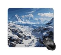 Spectacular Snowy Mountains Mouse Pad Square Laptop Mouse Mat Cute Computer Mousepad Keyboard Pad Non-Slip Desk Pads for Gaming Office Work Home 25 * 30cm