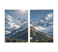 Spectacular Snowy Mountains Passport Holder Ultra Slim PU Leather Travel Document Organizer Compact Premium International US Passport Protector Cover for Women Men