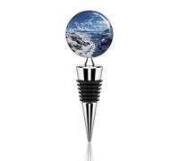 Spectacular Snowy Mountains Wine Stoppers Reusable Wine Bottle Stopper Decorative Champagne Stoppers Silicone Beverage Bottle Sealer Keep Fresh, Leakproof Wines Saver for Bar Party Decor