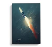 Spectacular Spaceship Rocket Canvas Print | Gallery Wrapped 30mm Frame Wall Art | 30x20 inches | Ready to Hang | Modern Picture | Living Room Bedroom Lounge Office