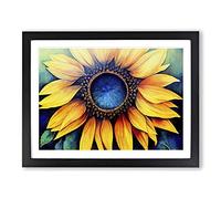 Spectacular Sunflower Framed Wall Art Print A2 Black