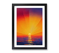 Spectacular Sunset View Framed Print | A3 Black Framed Wall Art | Ready to Hang | Modern Landscape Picture | Living Room Bedroom Lounge Office