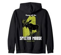 Specter Moose Home Maine State Funny American Cryptid Zip Hoodie