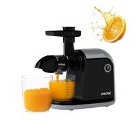 Spector Cold Press Juicer Machine, Quiet Slow Masticating Juicer with High Juice Yield for Fruits and Vegetables, Easy Clean Reverse Function, BPA-Free Tritan for Home Kitchen, Black, 2 Cups & Brush