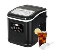 Spector Countertop Ice Maker Machine | 6 Mins Fast Ice Making, 12kg/24H, 24H Timer & Self-Cleaning, Dual-Size Ice Cubes, Portable with Handle for Home Bar Camping Office, Party, Ice Scoop Included