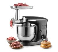 Spector Stand Mixer, 5.5L Tilt-Head Electric Kitchen Mixer with Pulse Function, 1500W Food Mixer for Baking, Meat Grinder, Sausage Maker, Pasta & Cookie Attachments, for Cake, Bread, Silver