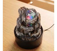 Spector Tabletop Water Fountain,with Rotating Glass Ball, Resin,grey Brown