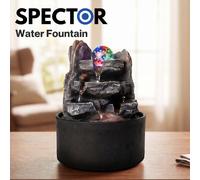 Spector Tabletop Water Fountain with Rotating Glass Ball Resin Grey in Brown Spector Brown