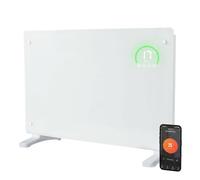 Spector Ultra-Thin 6.5cm Smart Electric Glass Panel Heater 2000W, WiFi Alexa Home App Control, Wall Mounted or Free Standing Electric Radiator with 24H Timer & Anti-Frost, White