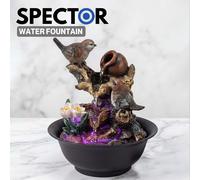 Spector Water Feature,indoor Fountain With Led Light,resin,black