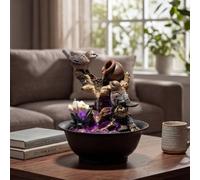 Spector Water Feature,Indoor Fountain with LED Light,Resin,Black