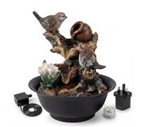 Spector Water Feature,Indoor Fountain with LED Light,Resin,Black | Resin Build,Quiet Tabletop Decor,Indoor Relaxation,USB And AU Plug,LED Light,Smooth Water Flow,Adjustable 3-Speed Pump