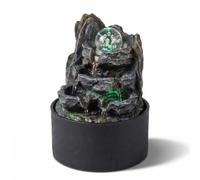 Spector Water Feature,Indoor Fountains,Rotating Glass Ball,LED Light,Resin,Grey Brown
