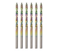Spectral 11/64" Step Point HSS Drill Bit, 135° Split Point Tip, M2 Steel, Multi-Color Finish, 6-Pack